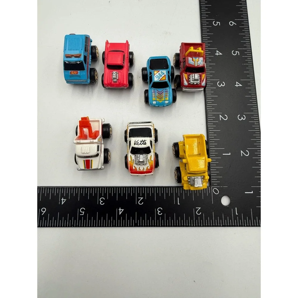 Vintage 1987 Road Champs Micro Monster Trucks‎ Lot of 7 Diecast Toy Cars Vette